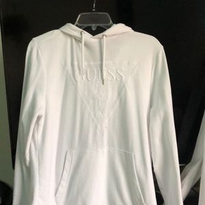 GUESS all white thin hoodie
